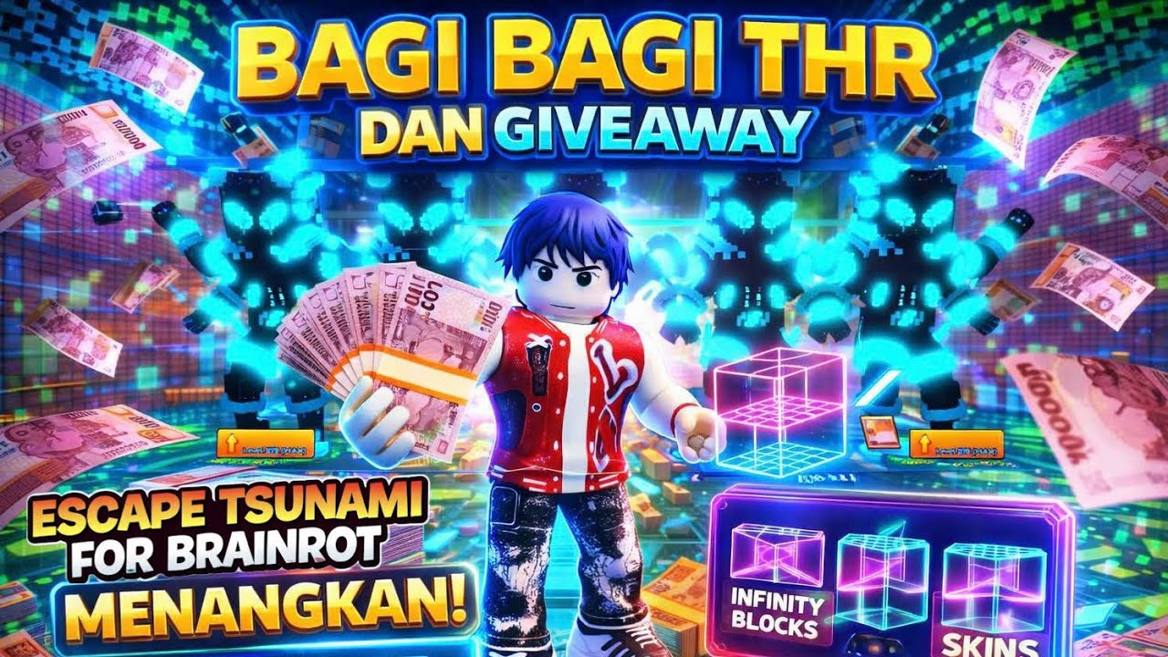 GIVEAWAY DAN BAGI BAGI THR ESCAPE TSUNAMI FOR BRAINROT