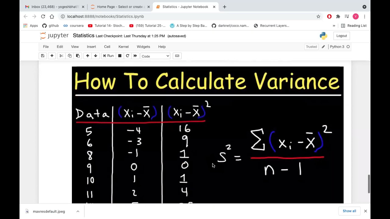 Populations Variance Sample variance