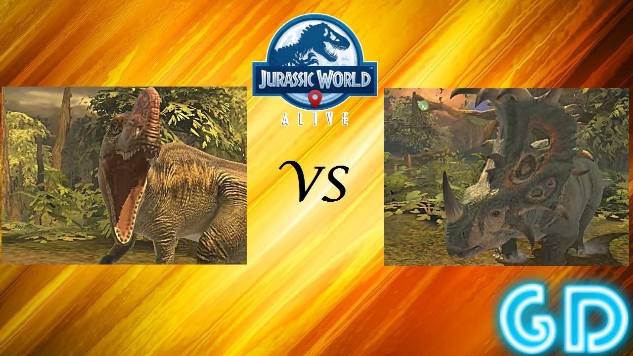 Jurassic World Alive - Monolophosaurus vs Sinoceratops