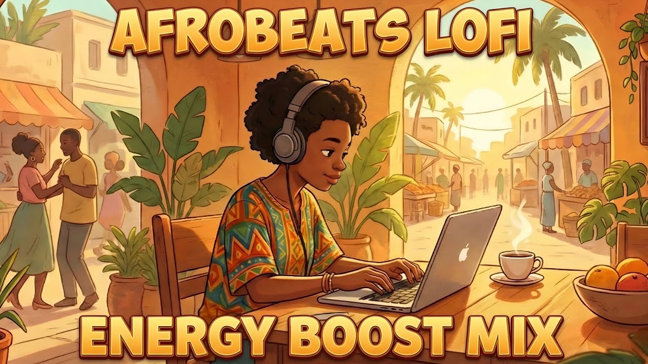 Upbeat Afrobeats Lofi Mix ⚡ Happy Vibes for Work, Study & Focus [Instrumental]