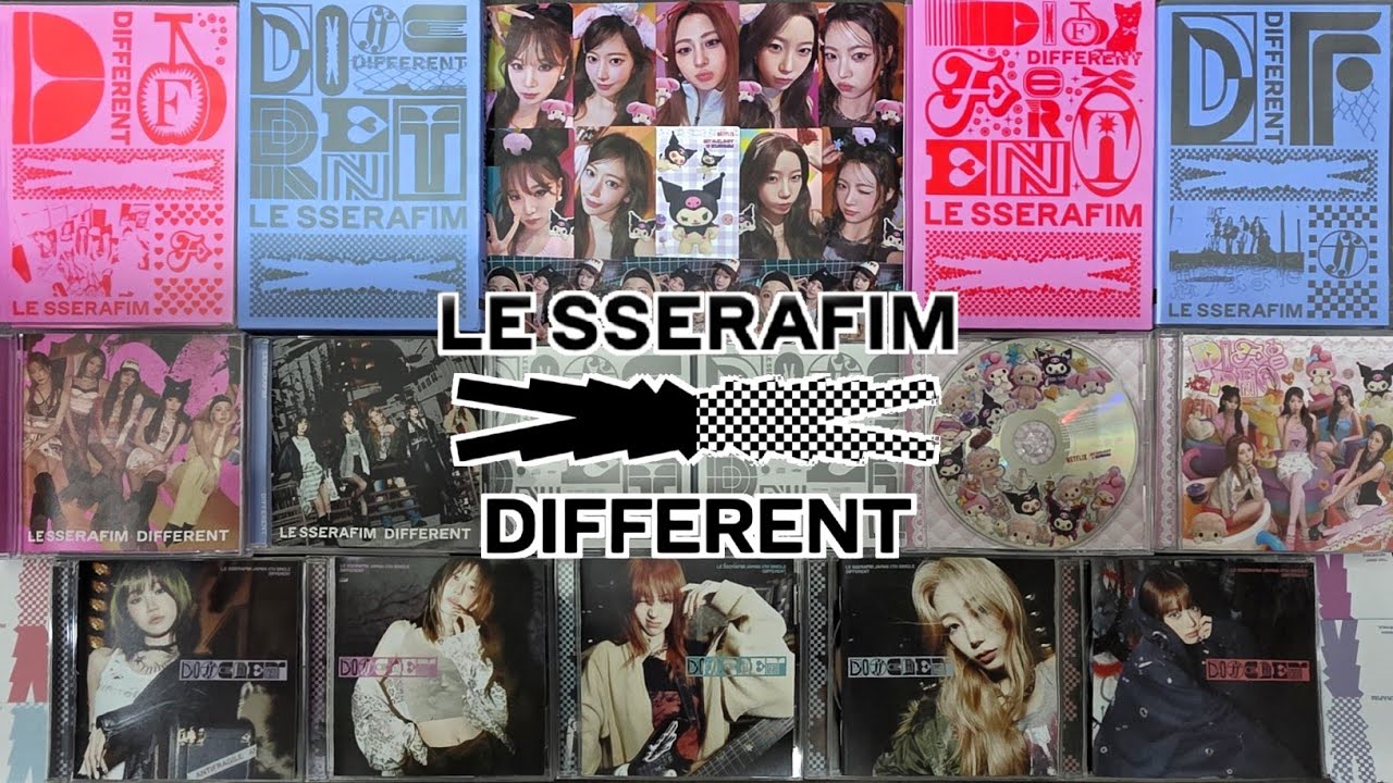[Unboxing] LE SSERAFIM - 4th Japan Single 'DIFFERENT' (All versions + My Melody & Kuromi Edition)