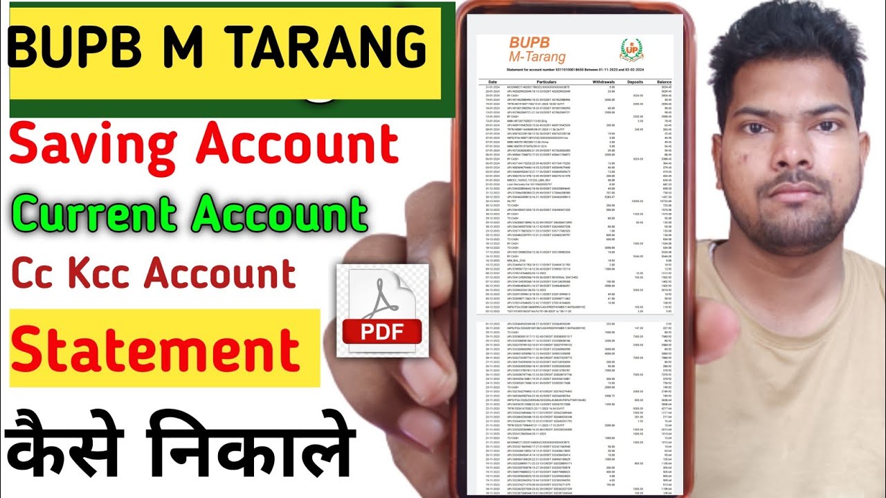 Baroda UP Bank Account Statement Kaise Nikale 2024 | BUPB M Tarang Se Statement Kaise Nikale 2025