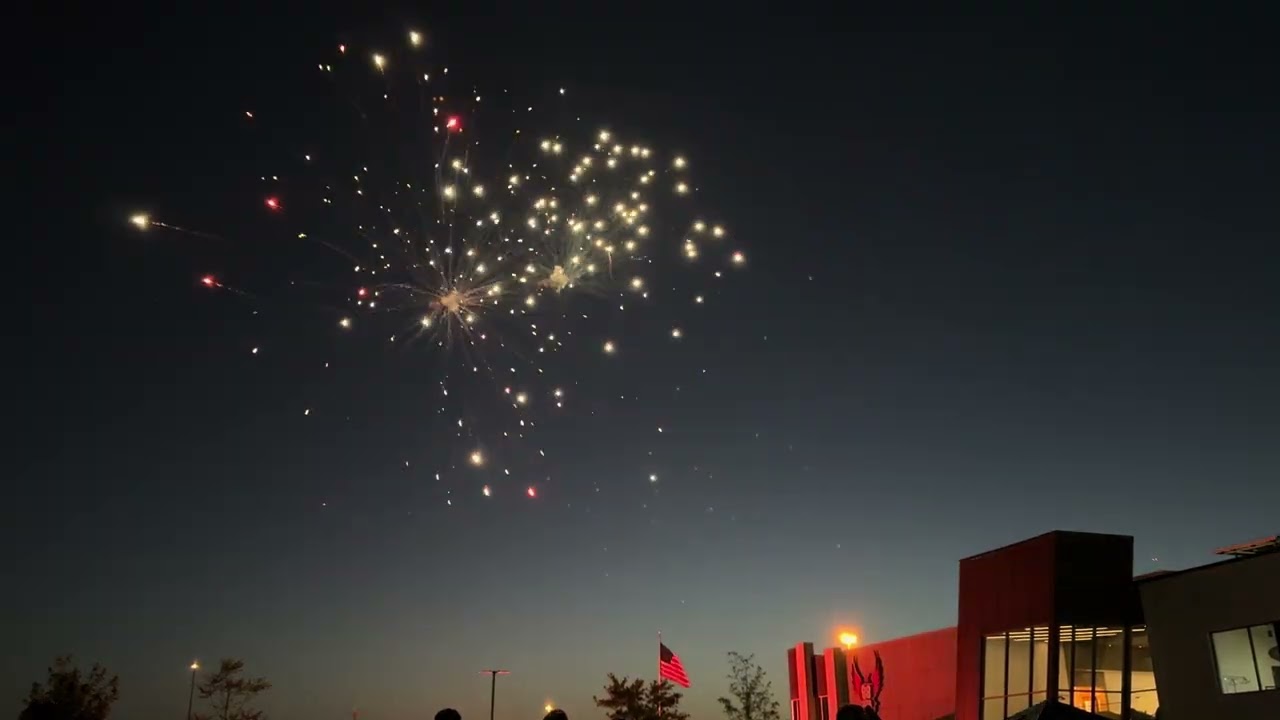 2025 4th of July backyard fireworks display with crazy finale.