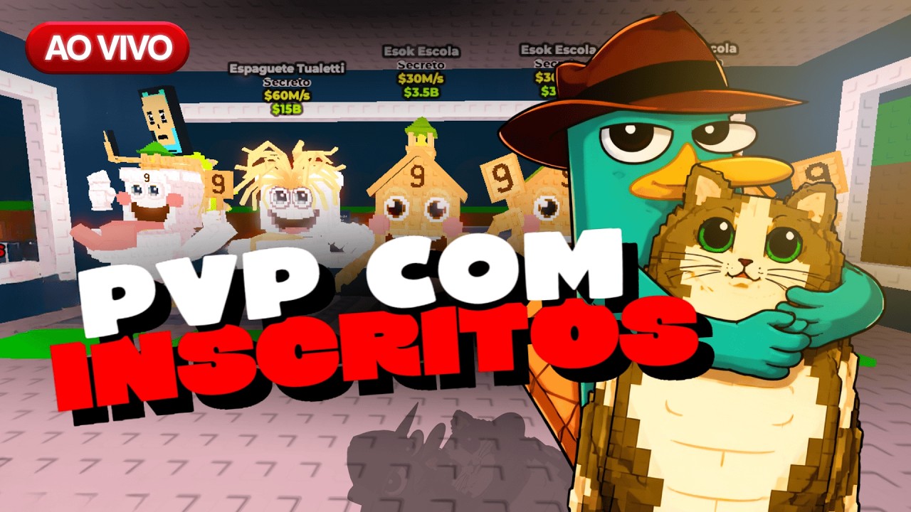 🔥 AO VIVO AGORA! PVP 1v1 + TROCAS INSANAS no ROUBE UM BRAINROT