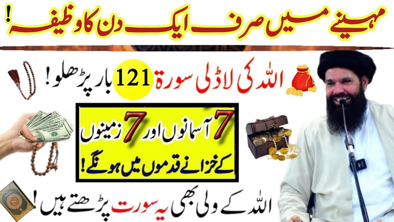 Mahine Main Srif 1 Din Ka Wazifa / Allah Ki Ladli Surat 121 Bar Parhlo / @Ubqari Wazifa Ilaj