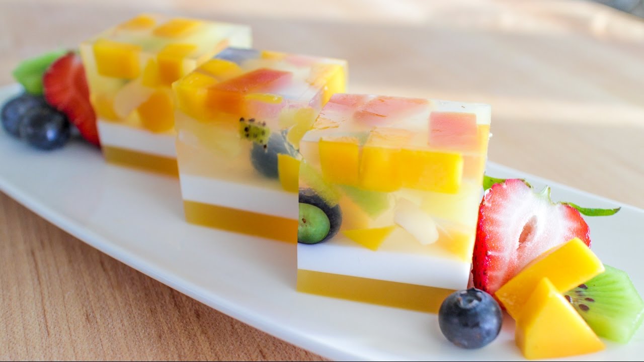 Agar Jelly Fruit Cake Recipe เค้กวุ้นผลไม้ - Hot Thai Kitchen!