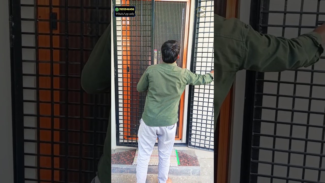 Mosquito net Pleted Sliding Door installation between safety Door 