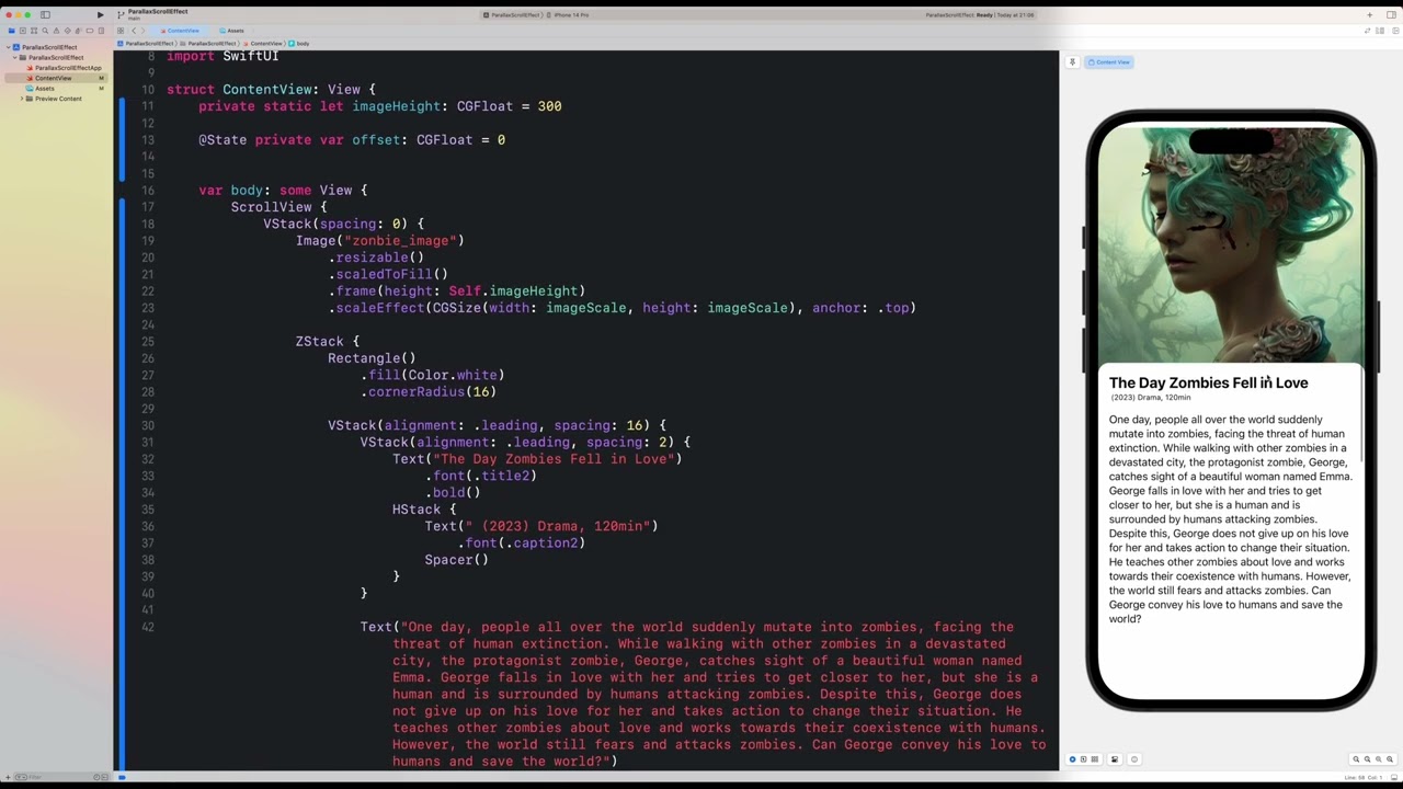 SwiftUI | Scrolling Parallax Effect - PreferenceKey, GeometryReader, State