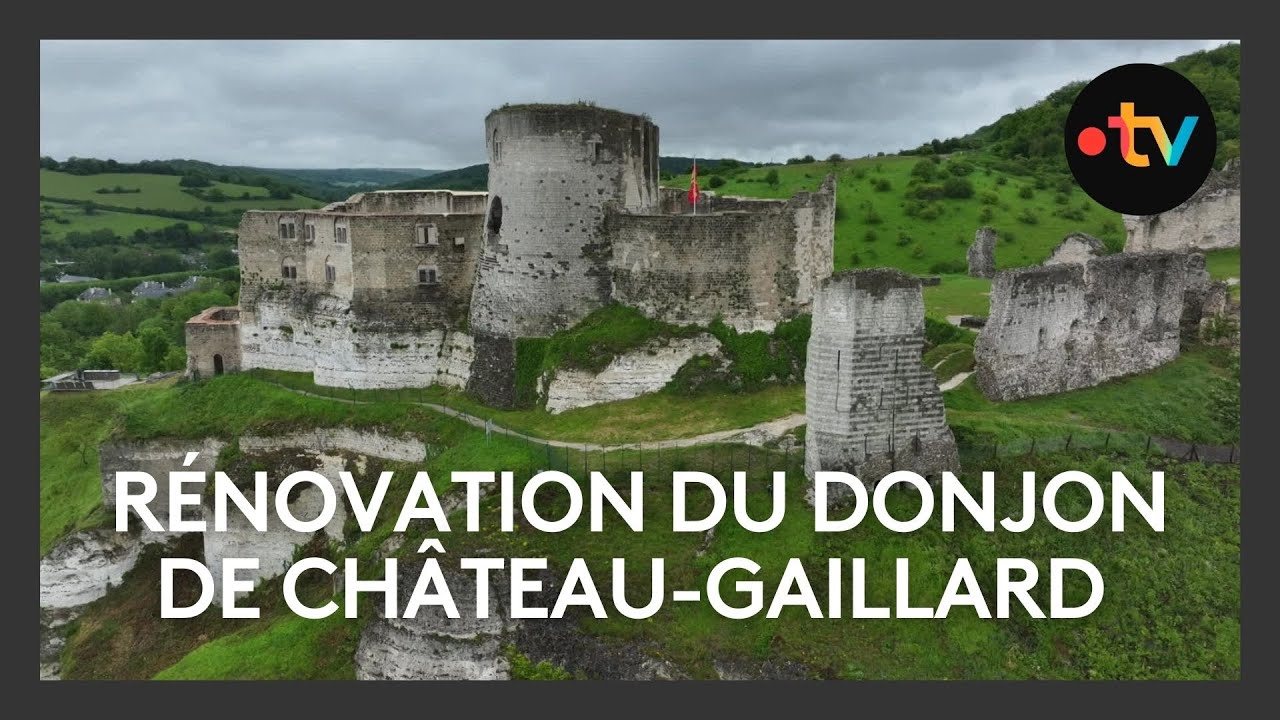 Le donjon de Ch&acirc;teau-Gaillard se refait une jeunesse avec un h&eacute;licopt&egrave;re