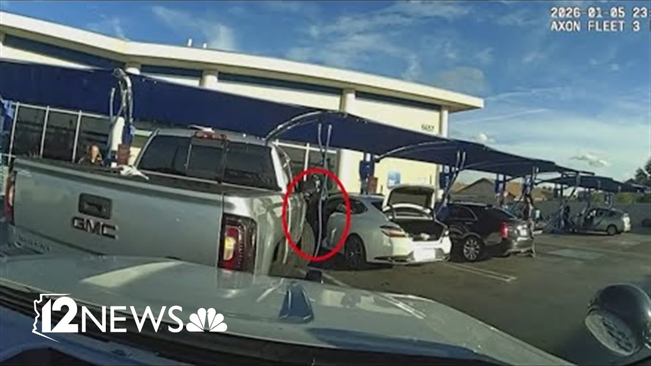 Police say suspect takes stolen truck to car wash, rams cruiser and drives into traffic