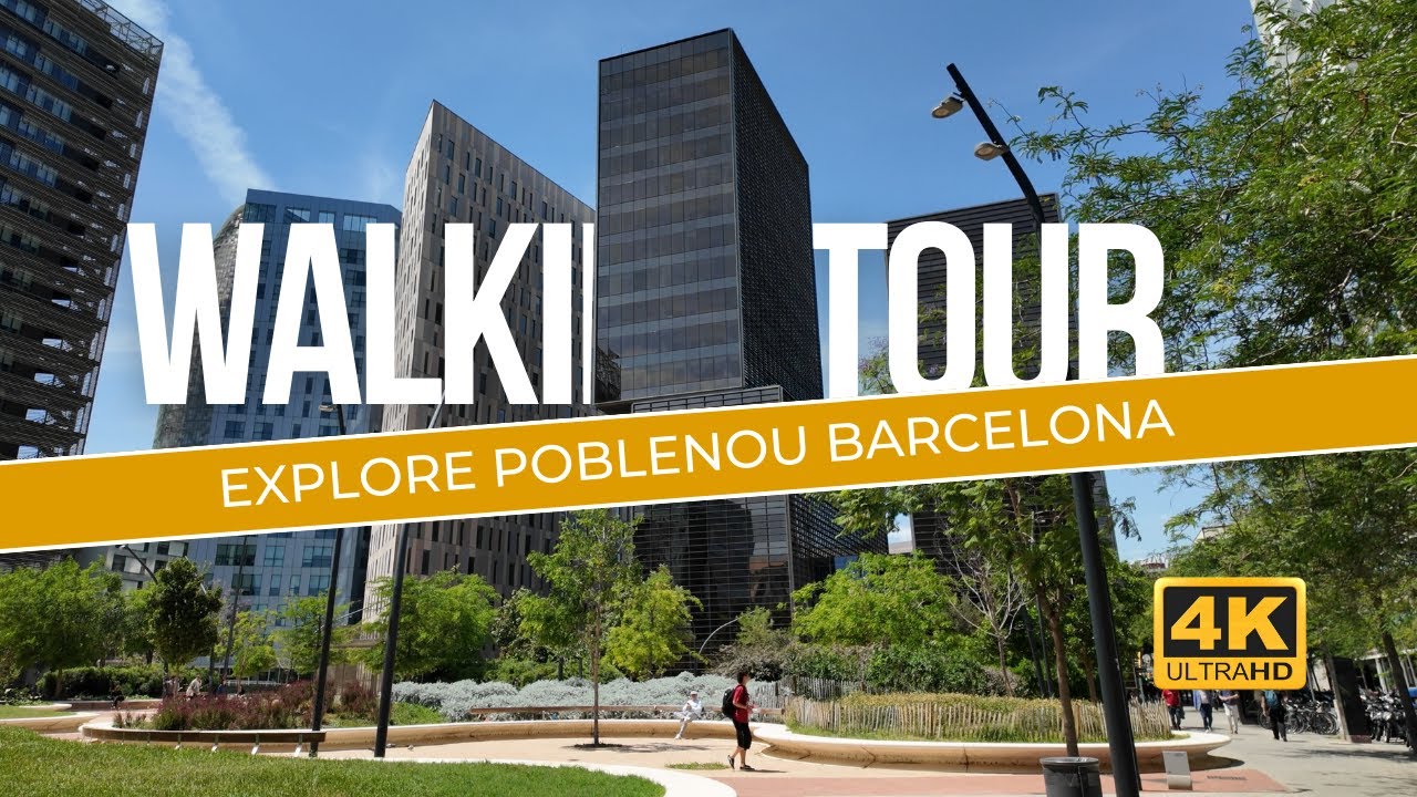 Explore Poblenou, Barcelona in 4K with Captions and Immersive Sound