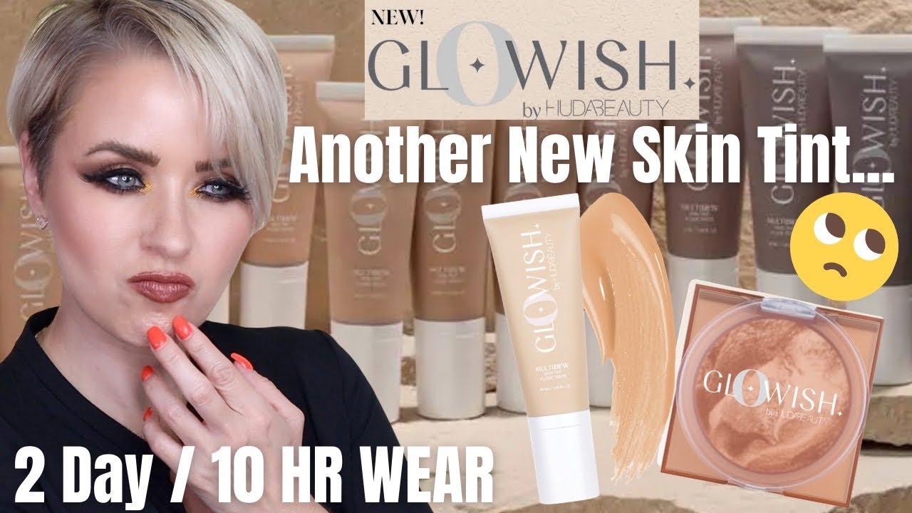 Huda Beauty GloWish Multidew Skin Tint + Bronzer | 2 Day 10 HR Wear | Normal/Oily Skin