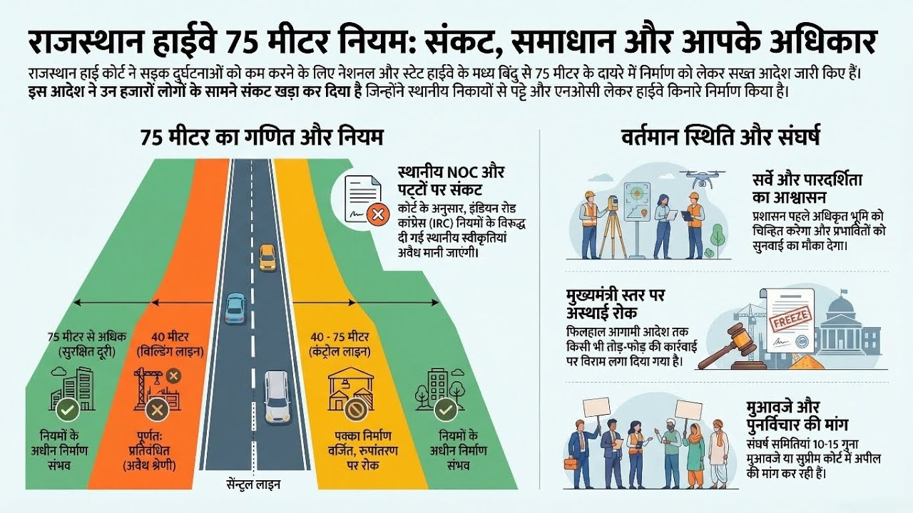 Rajasthan Highway 75 meter rule and public struggle