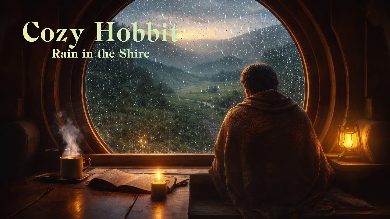 Medieval Music for Focus & Calm | Hobbit in the Shire (Rainy Window Ambience)