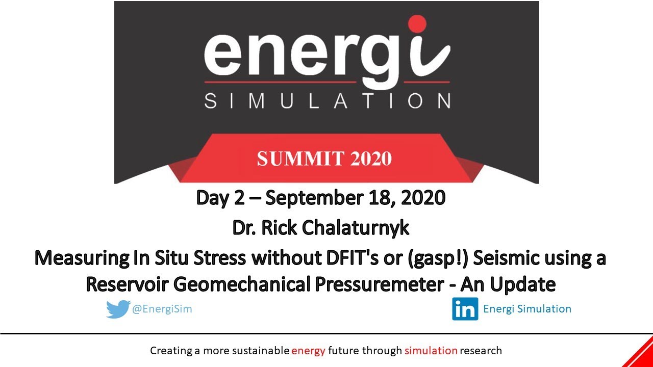 Dr. Rick Chalaturnyk / UofA - Measuring in situ stress using a Reservoir Geomechanical Pressuremeter
