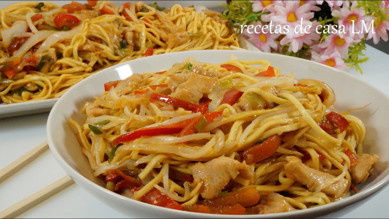 CHOW MEIN DE POLLO | FIDEOS CHINOS FRITOS CON POLLO BUENISIMOS