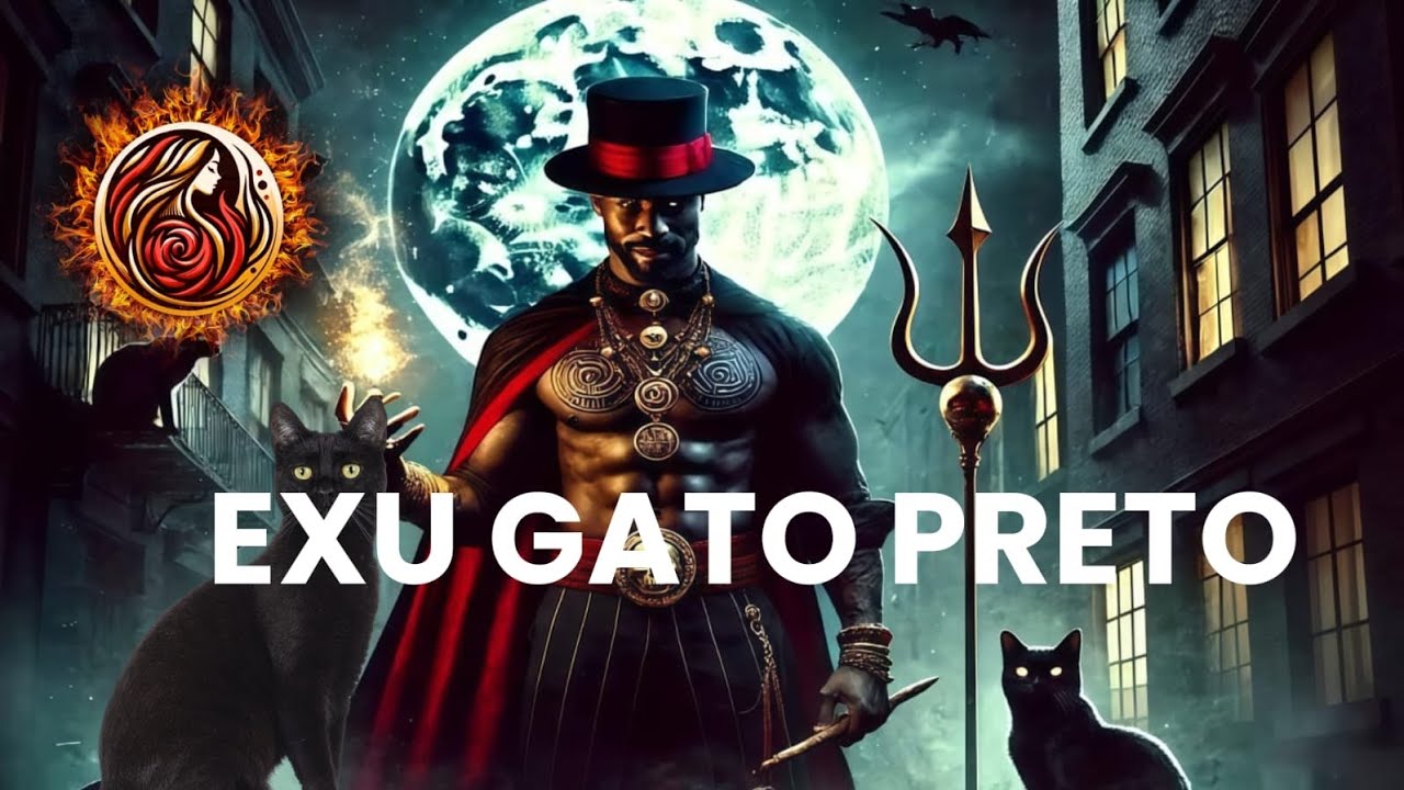 EXU GATO PRETO | Ponto Ritual de Exu Gato Preto Força Espiritual e Mistério nas Encruzilhadas. 