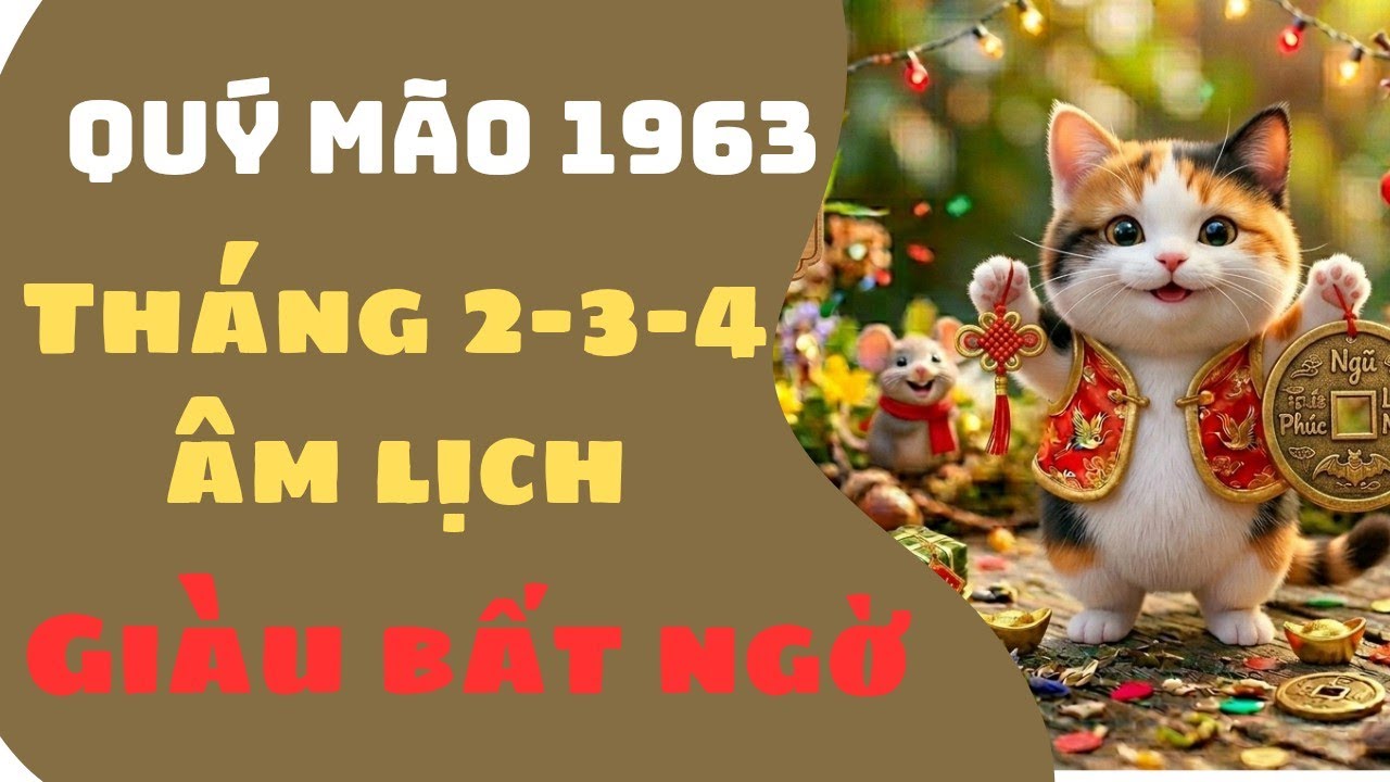 CON GIÁP QUÝ MÃO 1963 THÁNG 2-3-4 GIÀU BẤT NGỜ TỔ TIÊN SOI ĐƯỜNG DẪN LỐI LỘC VỀ NHÀ NHIỀU VÔ KỂ