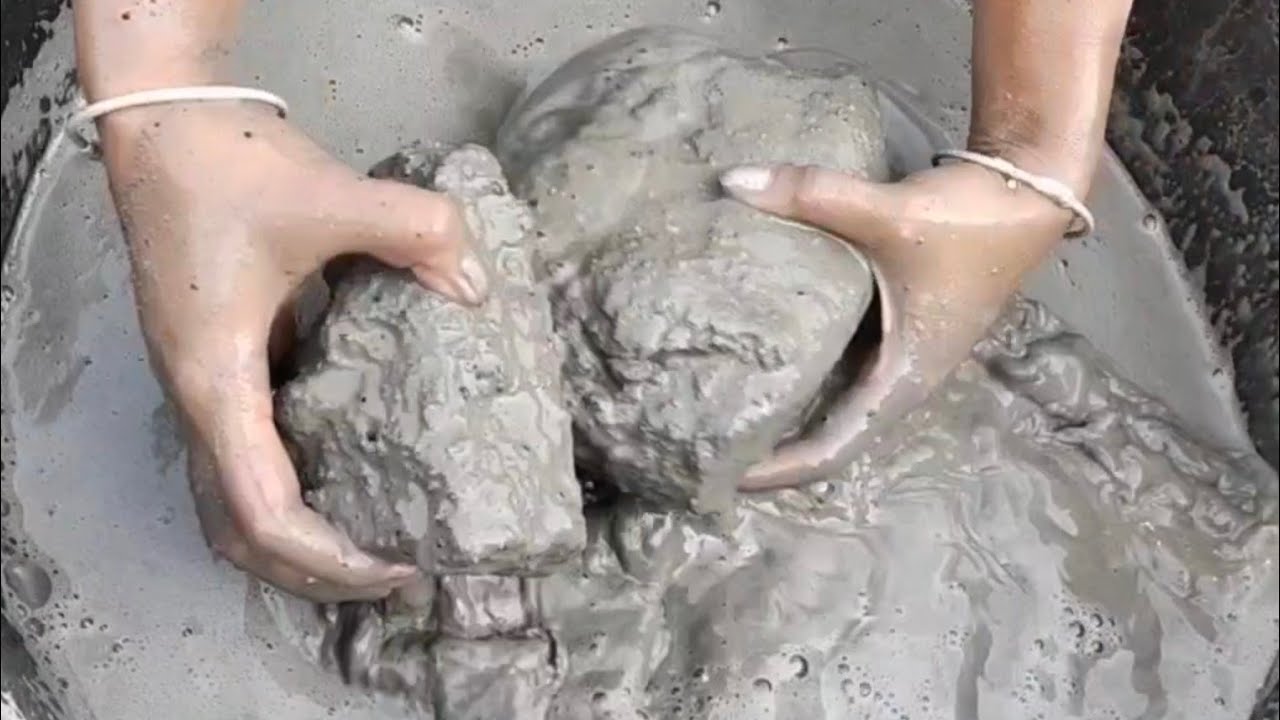 |ASMR| Super soft dusty sand cement dry+water 💦 crumbling |Sleep Aid| |Oddlysatisfying|