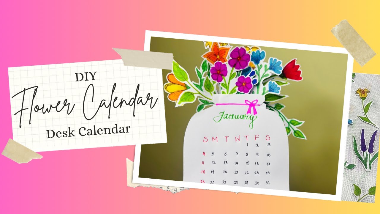 DIY Flower Desk Calendar 🌼 | Step-by-Step Tutorial #diy #calendar #deskcalendar #trending #diycraft 