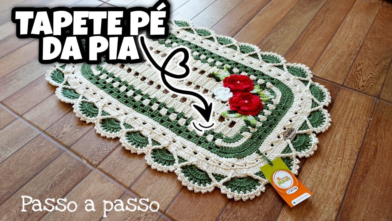 TAPETE PÉ DA PIA /TAPETE FLORAL /PASSO A PASSO /JOGO DE BANHEIRO FLORAL 2021 POR @CrochedaNanda