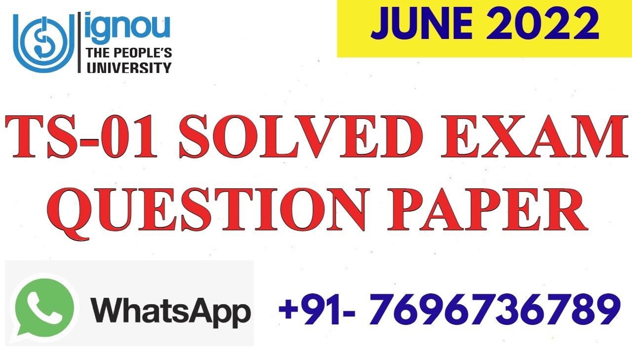 TS-01 SOLVED (JUNE 2022) QUESTION PAPER WITH ANSWERS (Fully Solved)