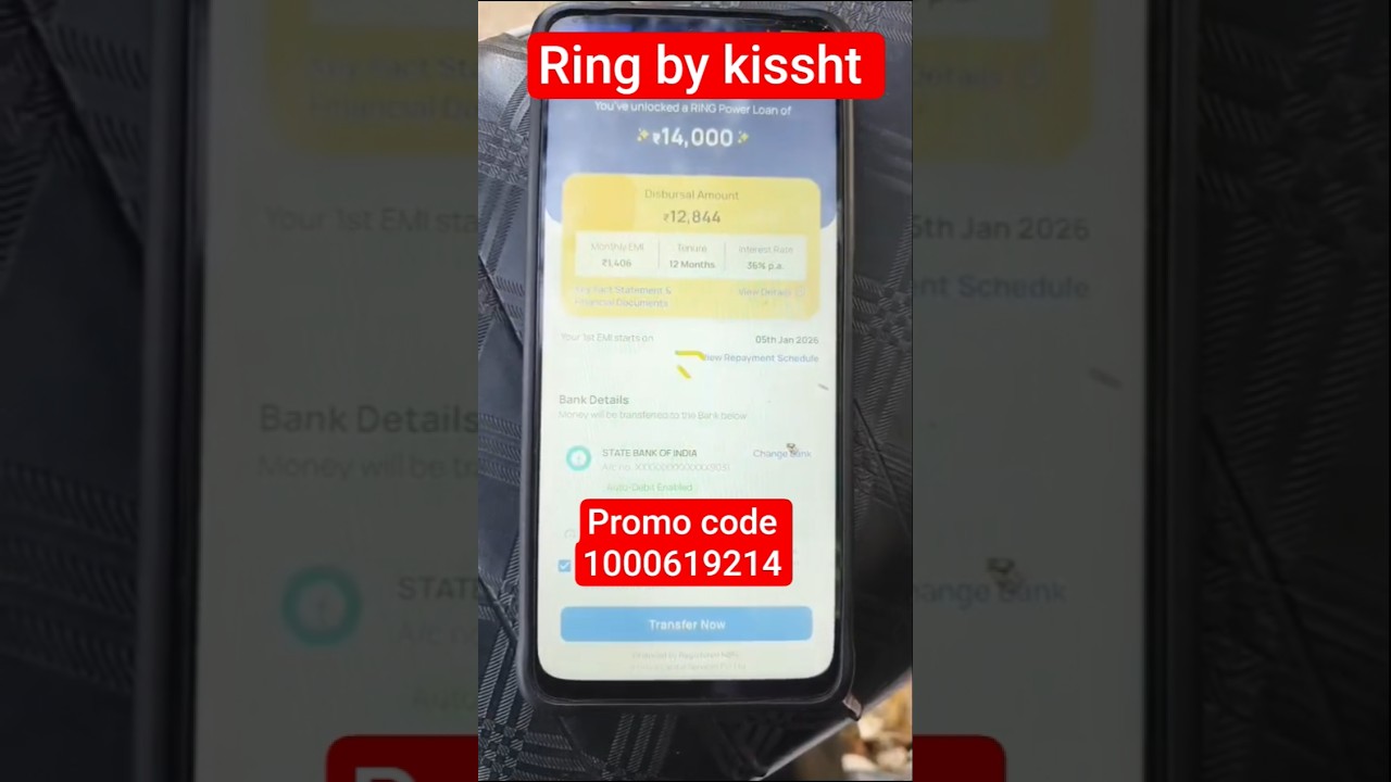 ring by kissht promo code kya hota hai ring power loan apply kaise karte he 