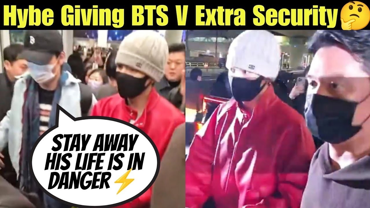 “BTS V Under Extra Airport Security 😭 Fans Worried as His Safety Sparks Concern ✈️ #V”