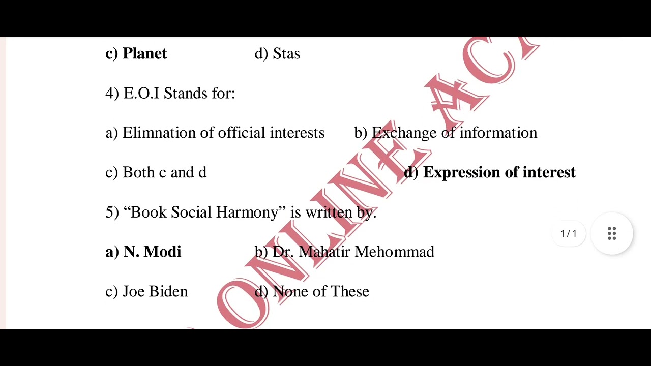 GK 2025 I 2025 Mock Papers I SPSC instructor GK I Universe MCQs I World GK 2026