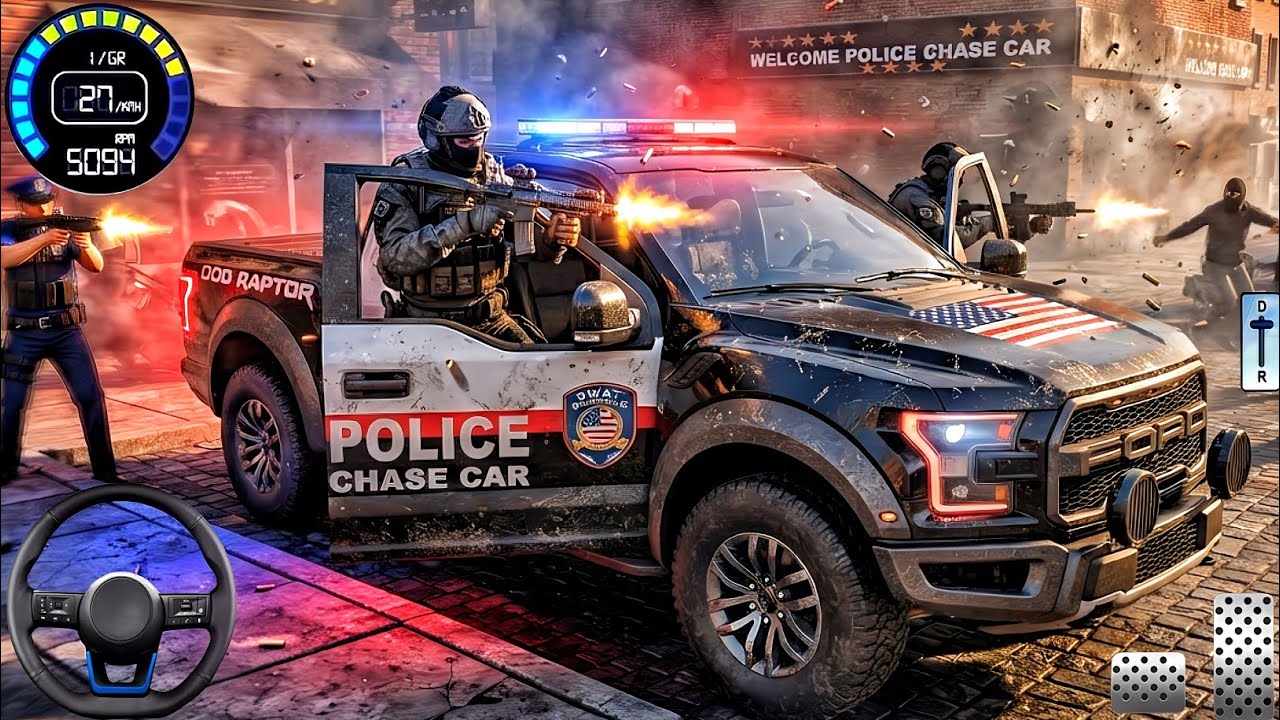 New Police Simulator Games 2026 - Real Cop 4x4 Pick-up Driving 3D - Car Game Android Gameplay