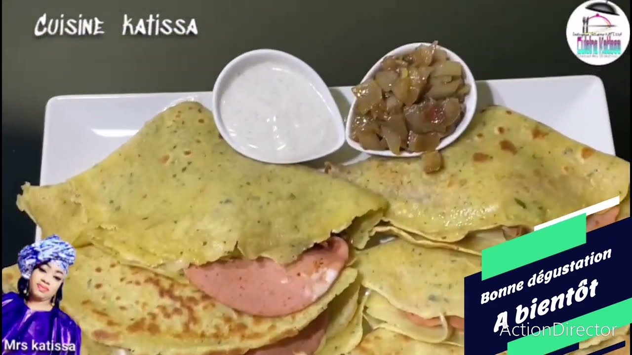 Crêpes Salées farcies de blanc de poulet mariné, fromage et jambon avec sauce béchamel