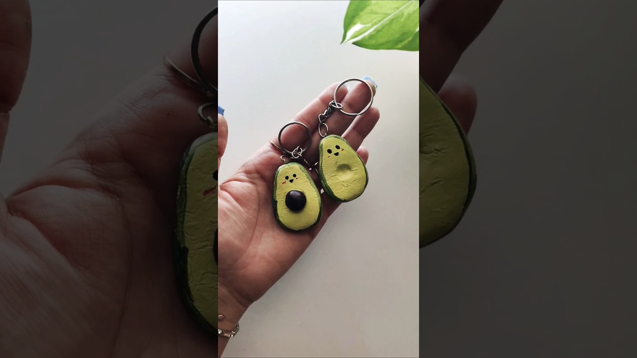 OMG😃!! Make ADORABLE Clay Fruit Keychain in Minutes!