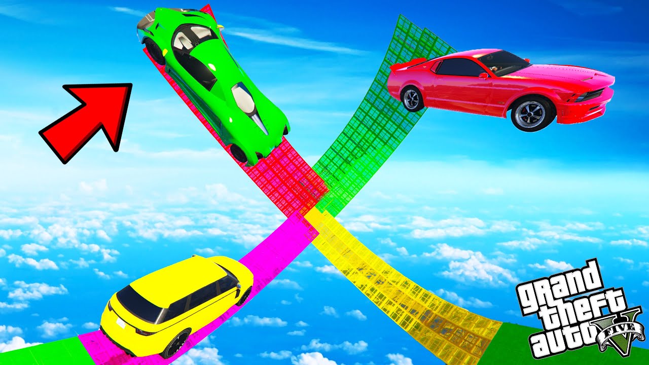 FRANKLIN TRIED IMPOSSIBLE CROSS X LOOP MEGA RAMP PARKOUR CHALLENGE GTA 5 | SHINCHAN and CHOP