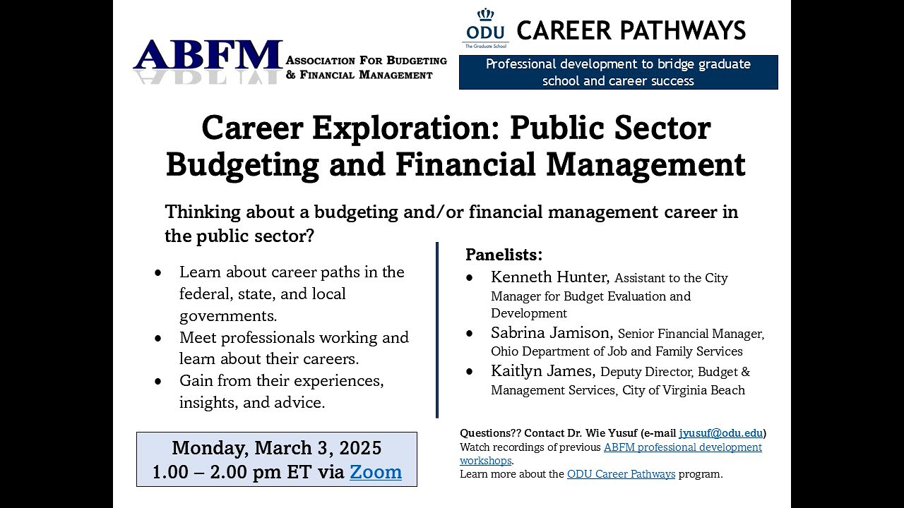 Career Exploration: Public Sector Budgeting and Financial Management