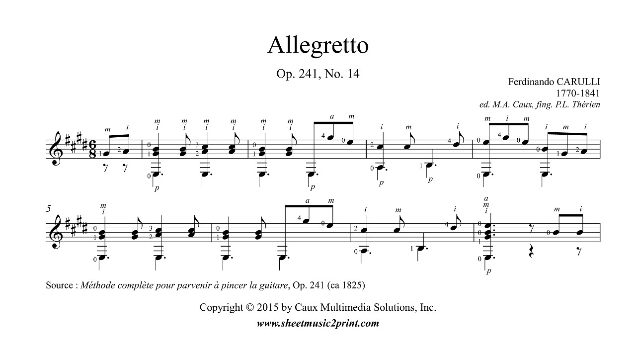 Carulli : Allegretto Op. 241, No. 14