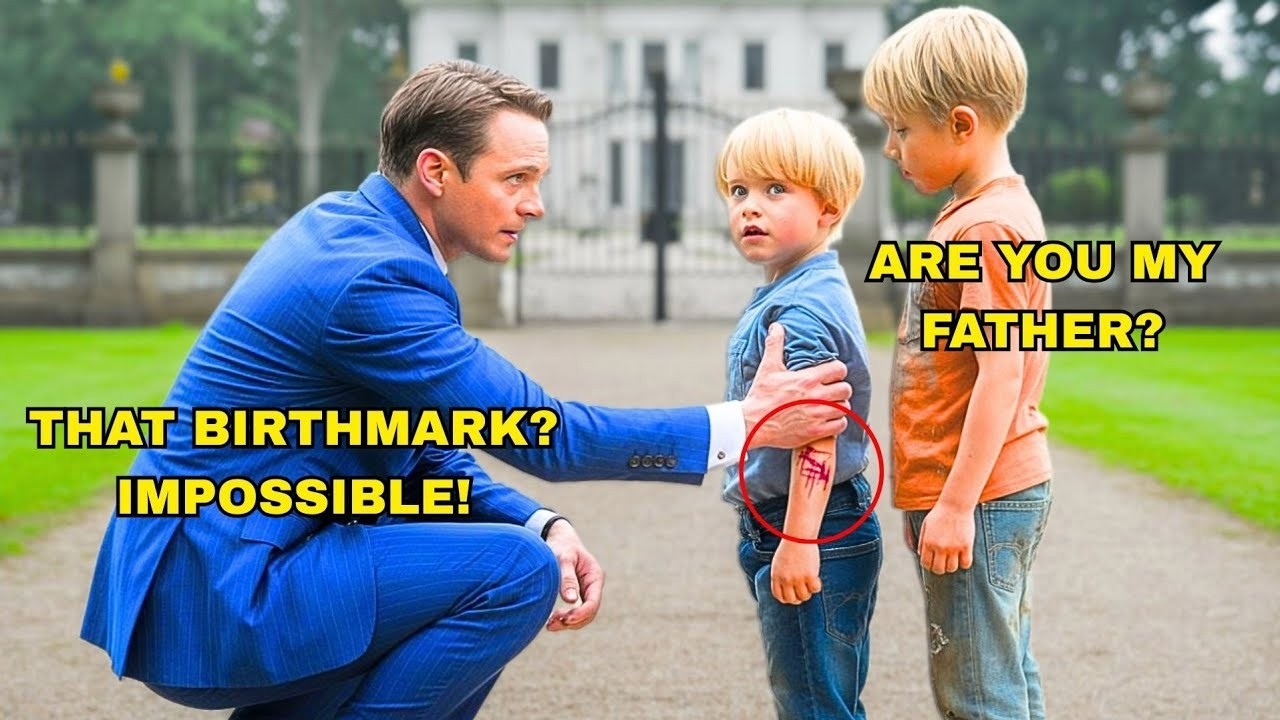 Millionaire freezes when he sees homeless twins with a birthmark like his   Boy, are you my