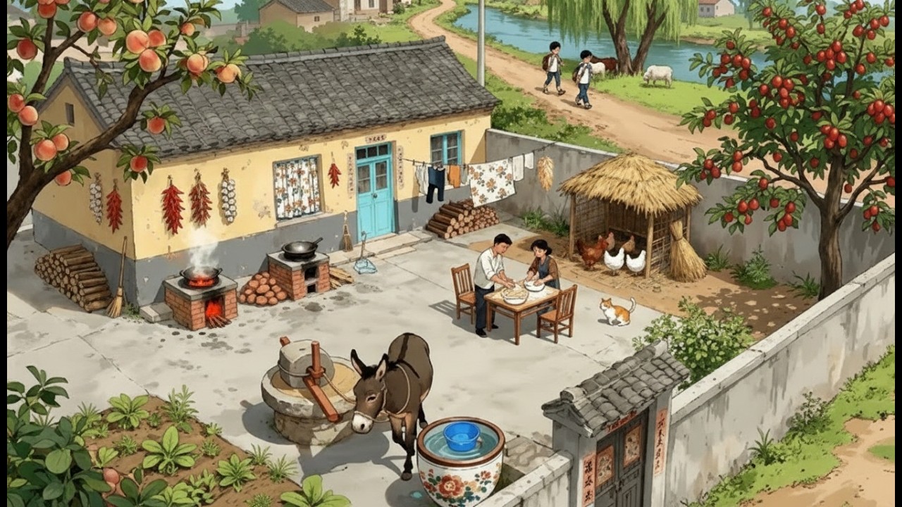 Peaceful Village Morning 🌿 | Simple Rural Life in Cozy Animation