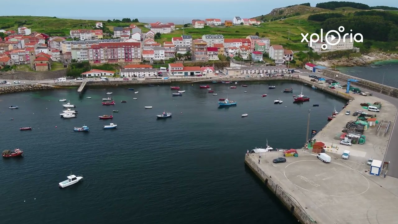 Porto de Laxe Spain 2019.07 aerial video