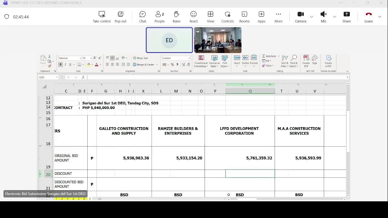Procurement Livestream for DPWH Surigao del Sur 1st DEO on March 11, 2026