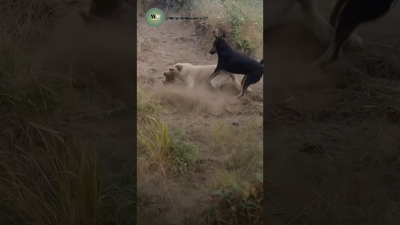 Two Dogs Battle Fiercely in the Wild | Intense Dog Fight Caught on Camera