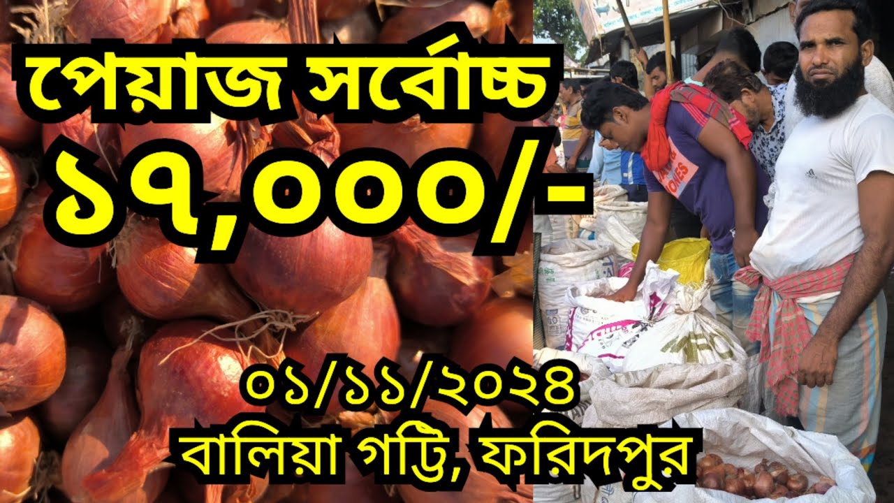 01/11/2024 আজকের পেঁয়াজ বাজার দর Onion market price rates in Baliagotti bazar Faridpur Bangladesh.