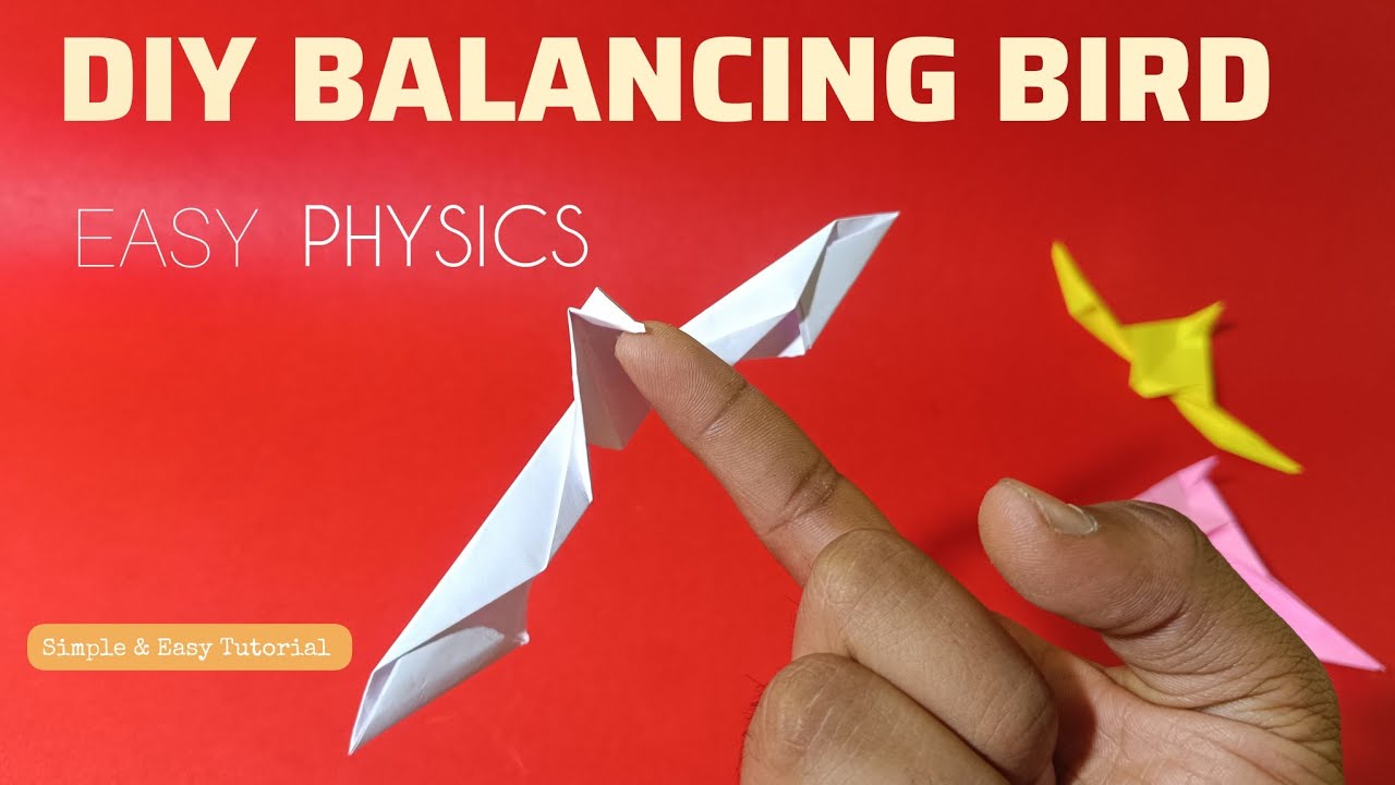 How to make Balancing Bird using paper | Diy balancing bird science project for kids | Origami bird