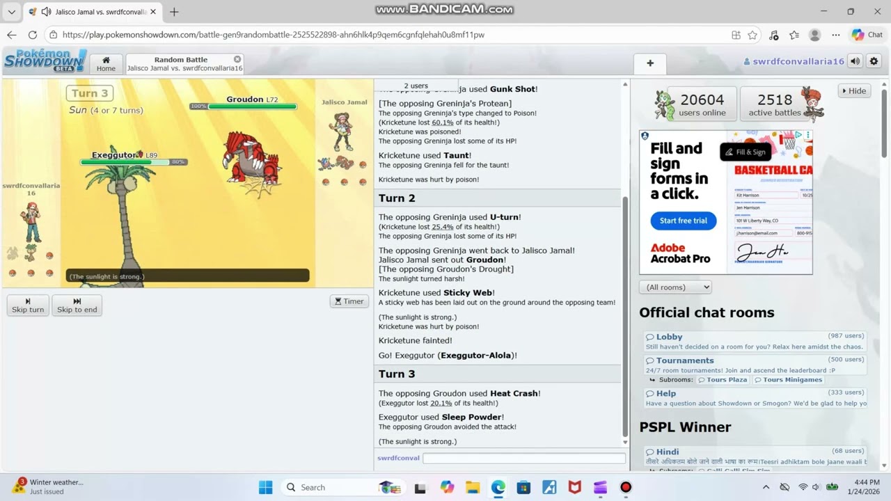 Pokémon Showdown Random battles (60)