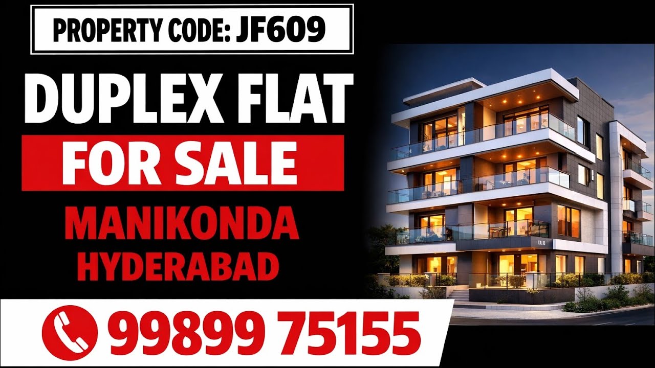 🏠ID #JF609 // DUPLEX FLAT FOR SALE// MANIKONDA// PANCHAVATI COLONY// HYDERABAD // CALL 9989975155