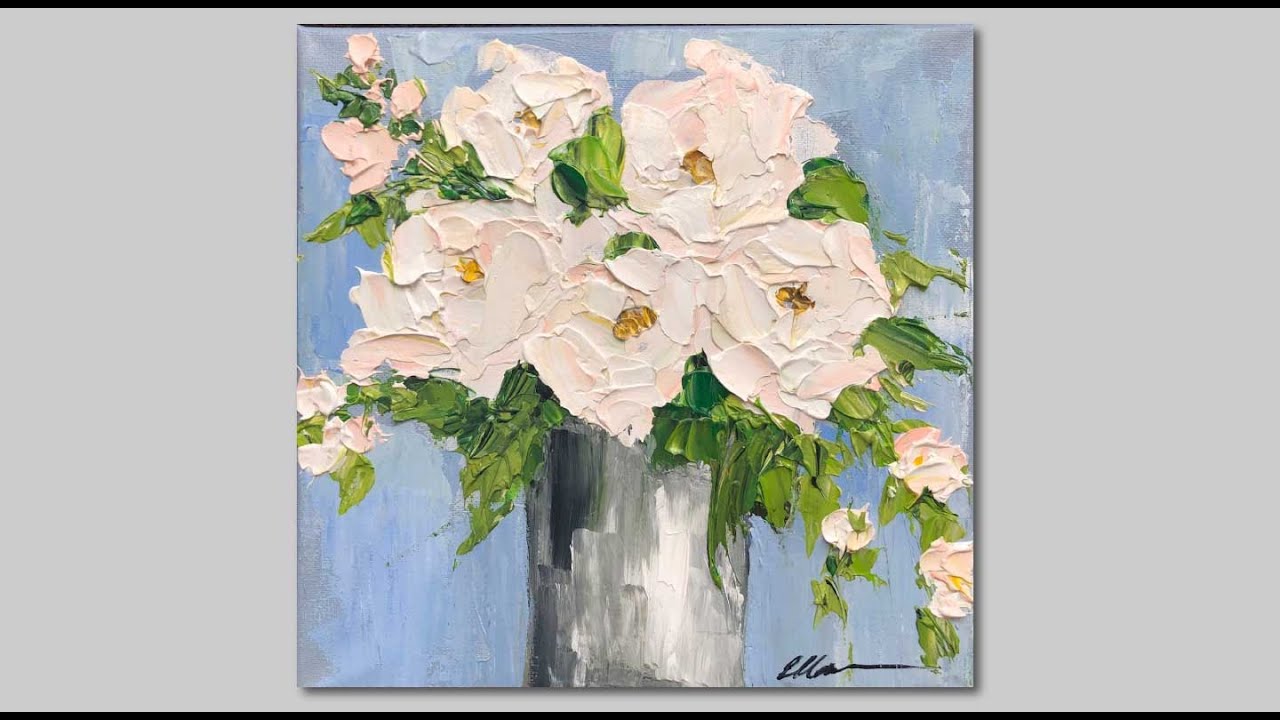 Acrylic Painting Roses- Palette Knife Painting