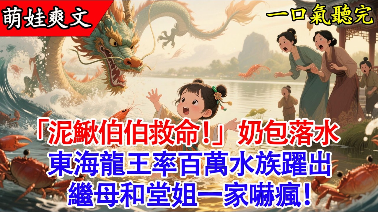 【完結小說】萌寶小可憐被推下水，絕望呼救「泥鰍伯伯」，水底竟冒出萬丈金龍！東海龍王霸氣護崽，惡毒繼母下場慘絕人寰！🐉✨#爽文 #有聲書 #萌娃 #萌寶 #小說 #原創