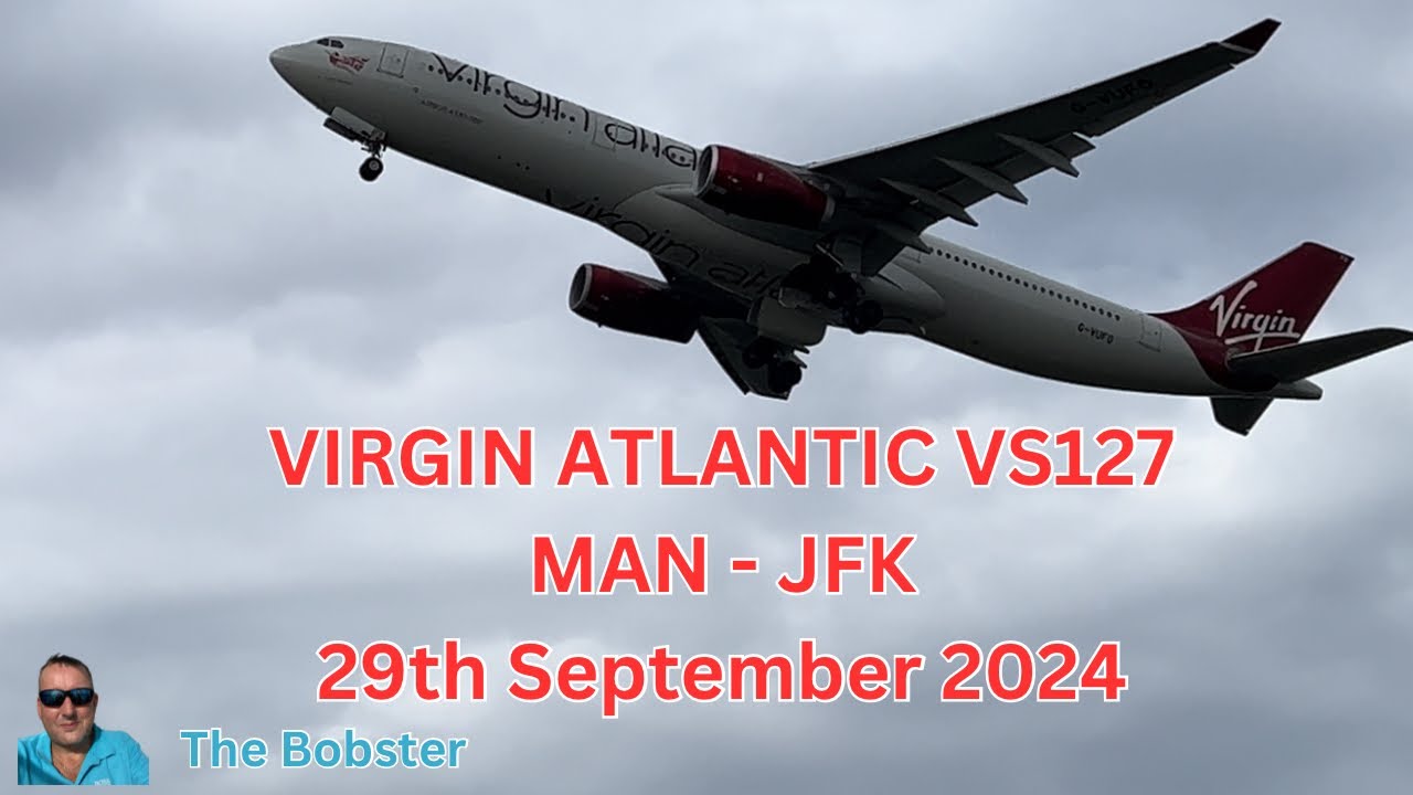 Virgin Atlantic takeoff from Manchester to New York