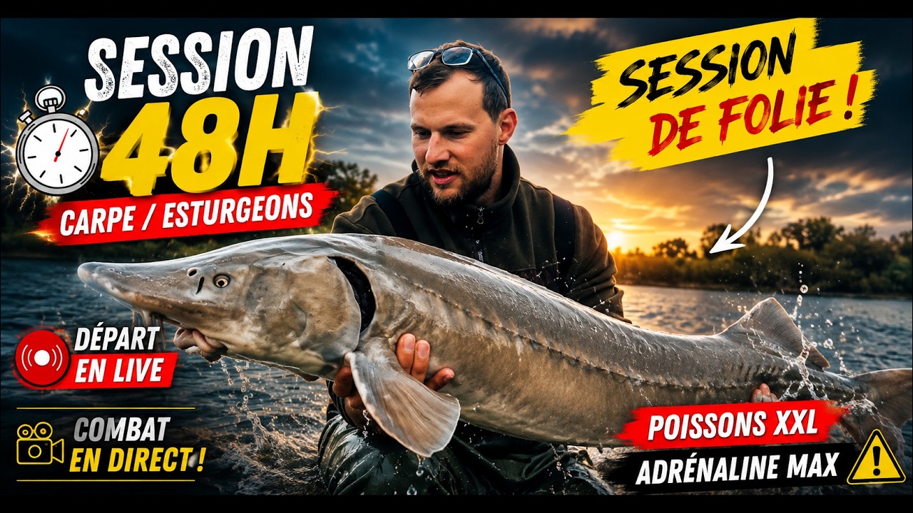48H de PÊCHE INCROYABLE en Île-de-France 🎥 | +20 DÉPARTS, CARPES, ESTURGEON & BROCHET