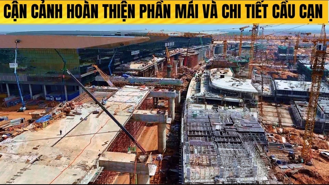 CẬN CẢNH HOÀN THIỆN MÁI NHÀ GA CÁC BƯỚC CUỐI CÙNG VÀ MẶT TRƯỚC NHÀ ĐỂ XE KHU CẦU CẠN
