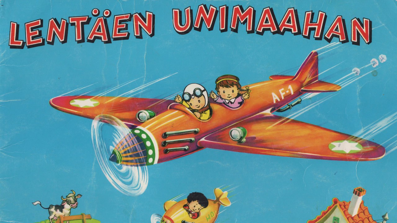 Lent&auml;en unimaahan -lastenkirja luettuna